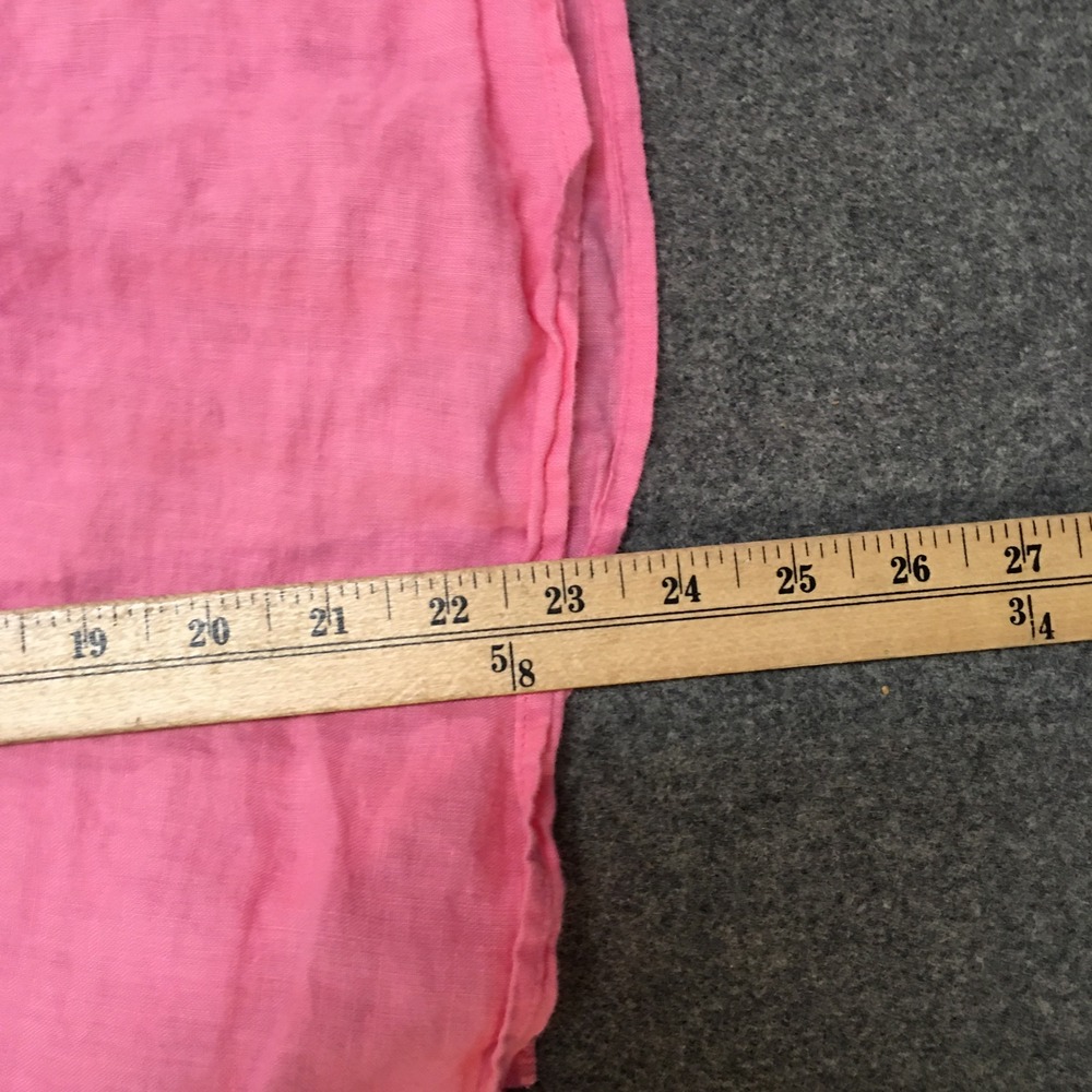 Talbots Linen Tank Top Women Medium Pink Pleated Henley Sleeveless Blouse - Picture 8 of 8